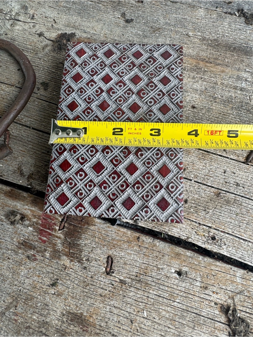 Vintage Geometric Red and white box